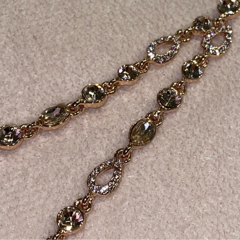 Givenchy rose gold tone with champagne Swarovski crystal necklace - Picture 10 of 16